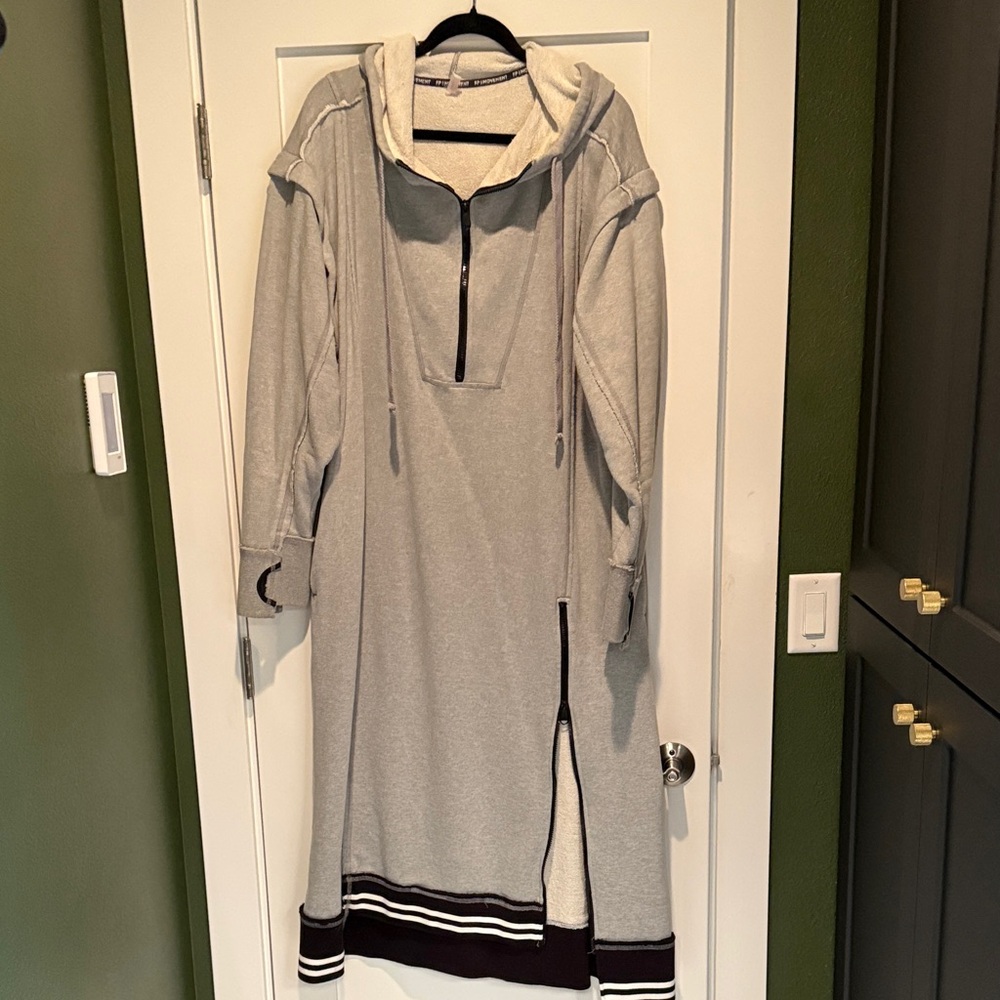 FP Movement by Free People Gray Hooded Sweater Dress